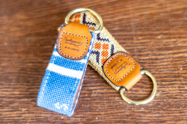 Key Fob Leather Needlepoint Finishing