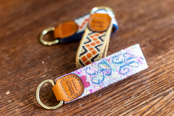 Key Fob Leather Needlepoint Finishing