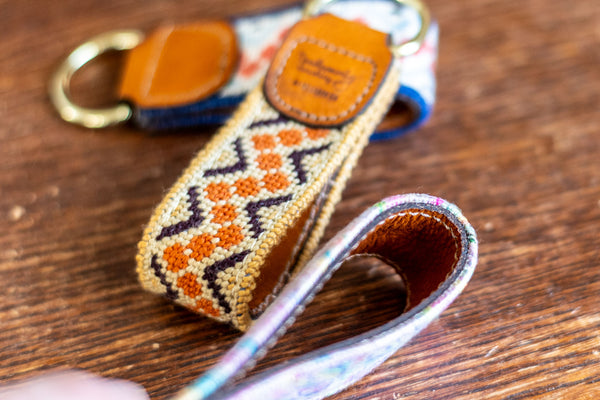 Key Fob Leather Needlepoint Finishing