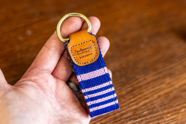 Key Fob Leather Needlepoint Finishing