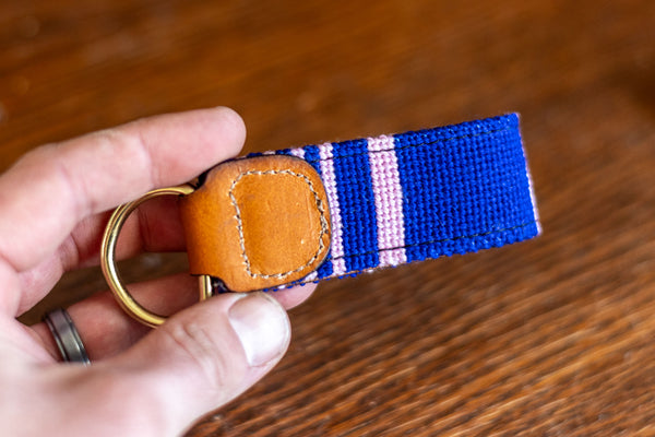 Key Fob Leather Needlepoint Finishing