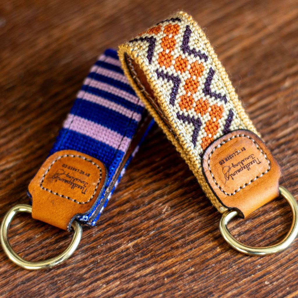 Key Fob Leather Needlepoint Finishing