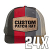 24x Custom Leather Patch Hats with Your Logo - KC Laser Co
