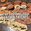 24 x Custom Leather Patches of Your Logo with Hydbond Adhesive