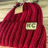 KC Leather Tag CC Red Beanie