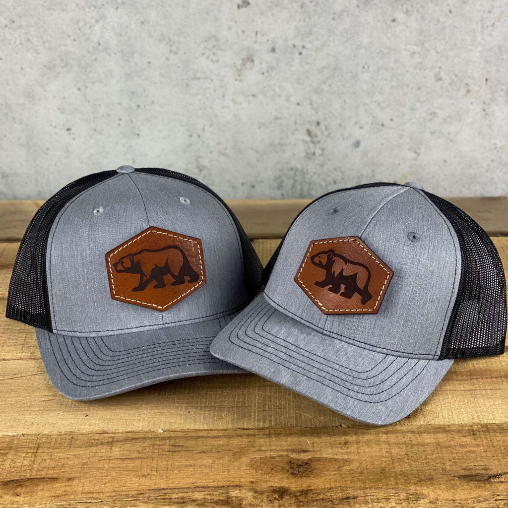 Bear and Cub Father and Son Leather Patch Hats Richardson 112 & 112 Youth