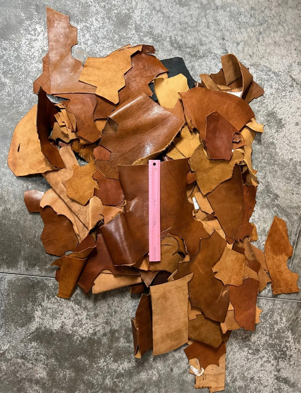 1 Pound Leather Scrap - Laser Safe Vegetable Tan