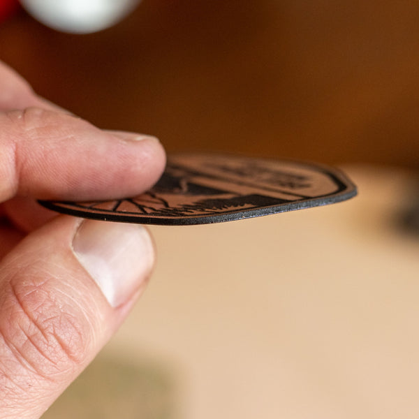 Custom Leather 3" Stickers with Your Logo