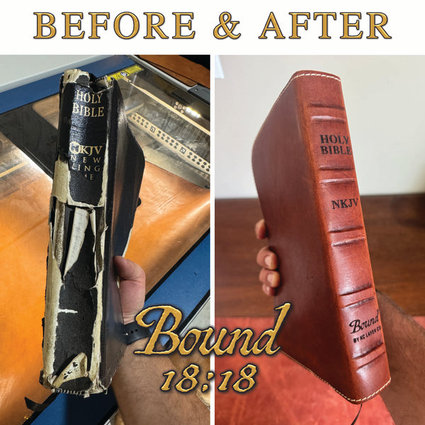 Custom Bible & Book Rebinding with Full Grain Premium Genuine Leather Deposit