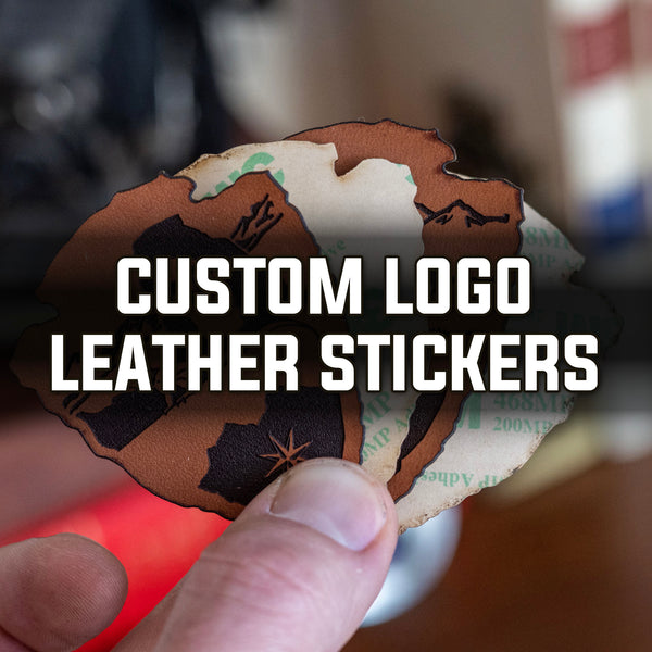Custom Leather 3" Stickers with Your Logo