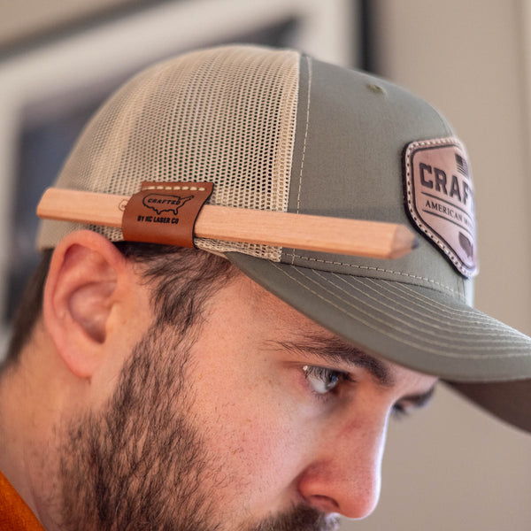 Crafted Leather Pencil Loop 112 Hat with logo