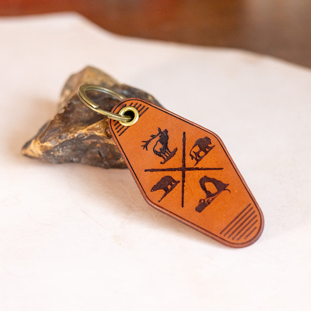 Crafted Leather Hotel Keychain - Adventure More