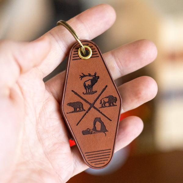 Crafted Leather Hotel Keychain - Adventure More