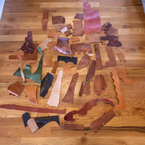 4 Pounds Leather Scrap - Laser Safe Vegetable Tan