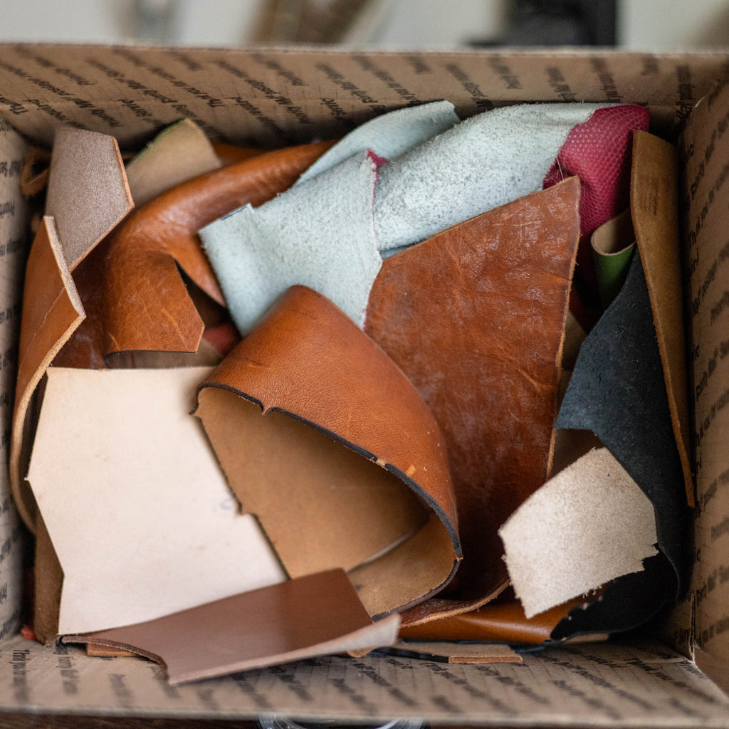 8 Pounds Leather Scrap - Laser Safe Vegetable Tan