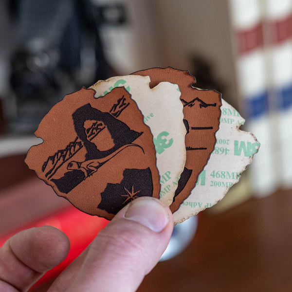 National Park Leather Sticker Set Arrowhead Shape (4)