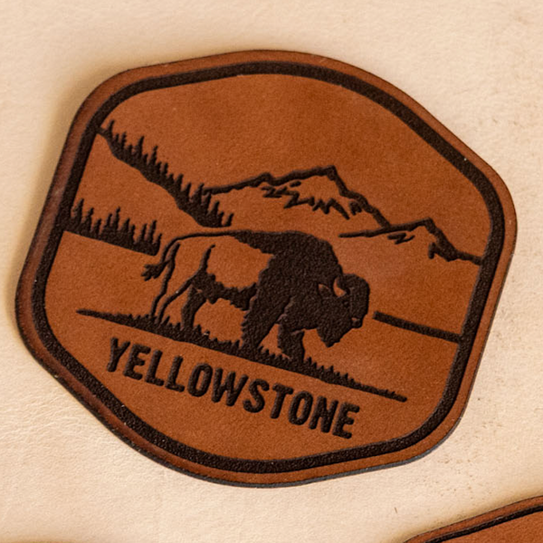 National Park Leather Sticker, Yellowstone, Zion, Arches, Grand Canyon, Smokey Mountains, Rocky Mountain, Joshua Tree
