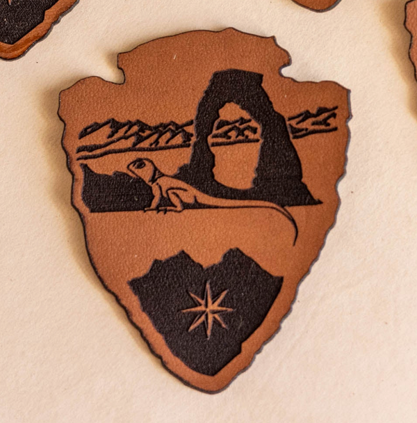 National Park Leather Stickers Arrowhead Shape