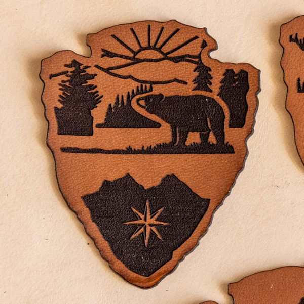 National Park Leather Stickers Arrowhead Shape