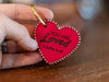 You are Loved Hand Stitched Keychain - Genuine Italian Leather