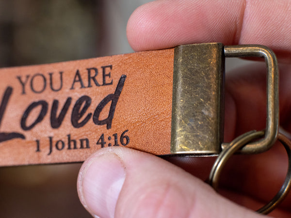 You are Loved Key Fob - Genuine Leather