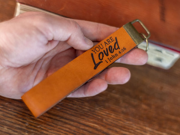 You are Loved Key Fob - Genuine Leather