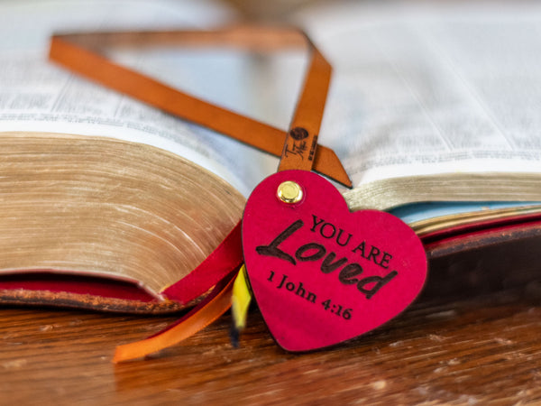 You are Loved Bookmark - Genuine Italian Leather