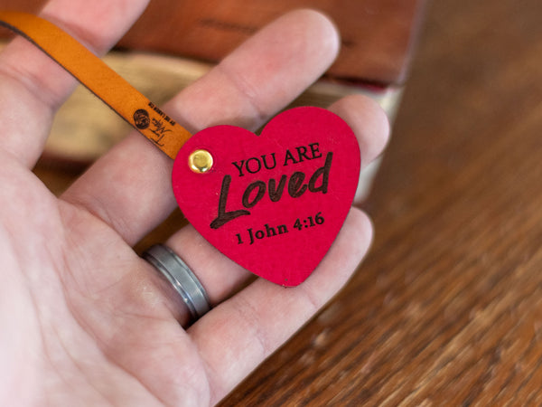 You are Loved Bookmark - Genuine Italian Leather