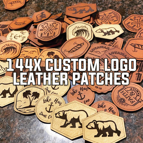 144 x Custom Leather Patches with Your Logo