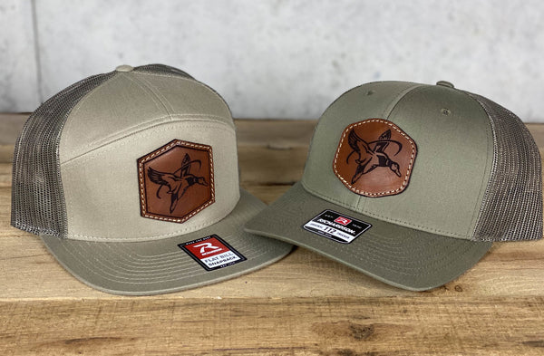 3x Custom Leather Patch Hats with Your Logo - KC Laser Co