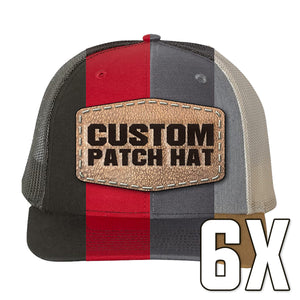6x Custom Leather Patch Hats with Your Logo - KC Laser Co