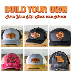 Men's Custom Leather Patch Hat - Your Logo or Design
