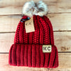 KC Leather Tag CC Red Beanie