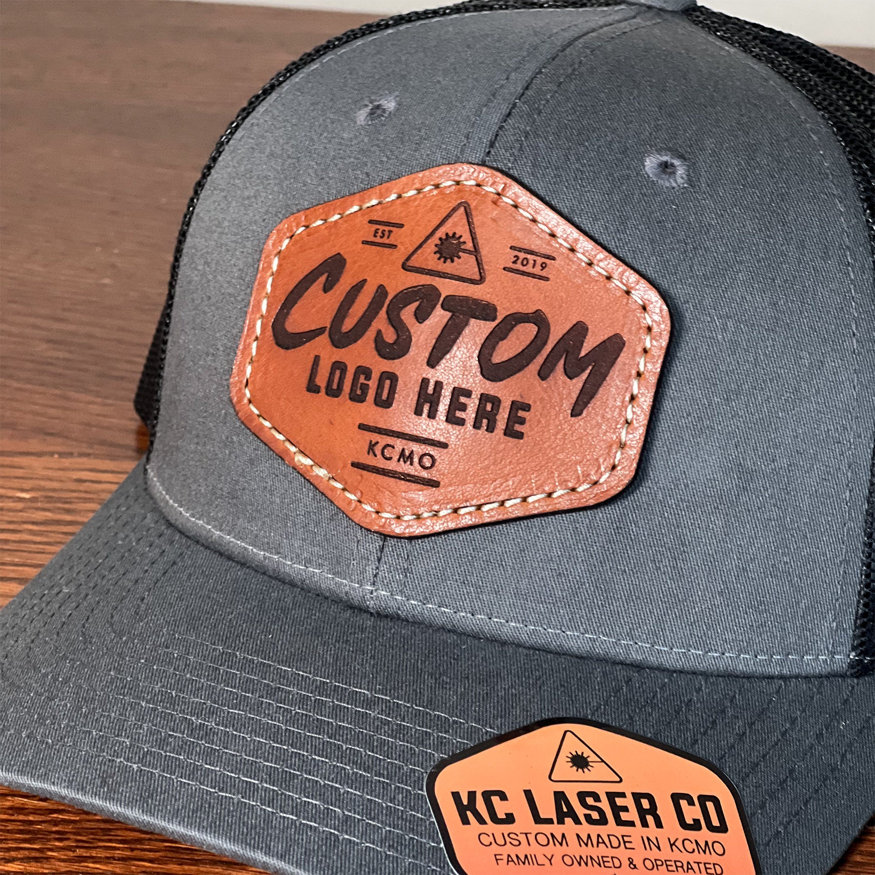 Custom Leather Patch Hat with Your Logo – KC Laser Co