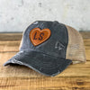 LS Heart - CC Beanie Criss Cross Leather Patch Hat