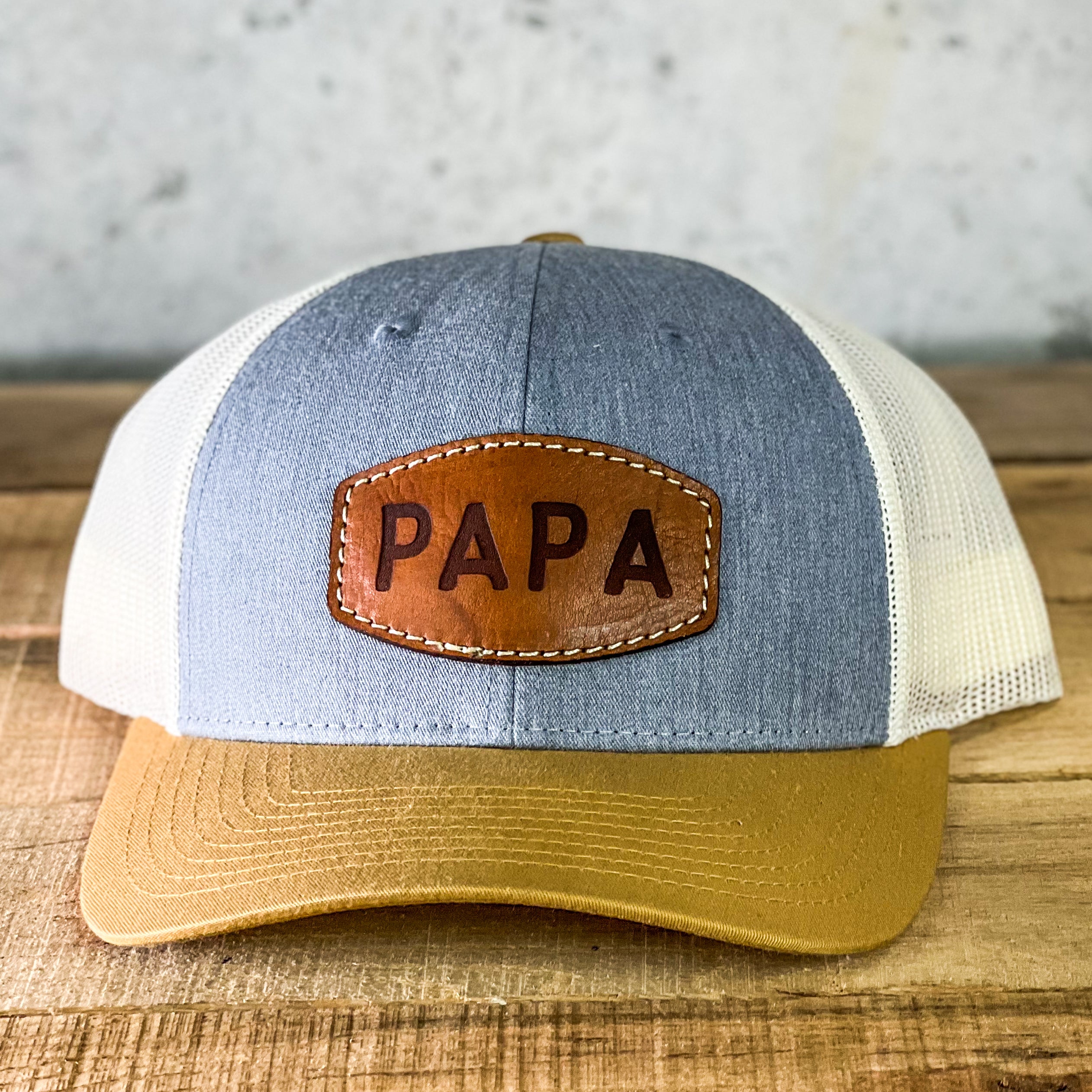 Fathers Day Dad Hat, Real Leather, Dad Hat, Fathers Day, Hats for Dad, New Dad Gift, Leather Dad Hat Dad Bottom Right