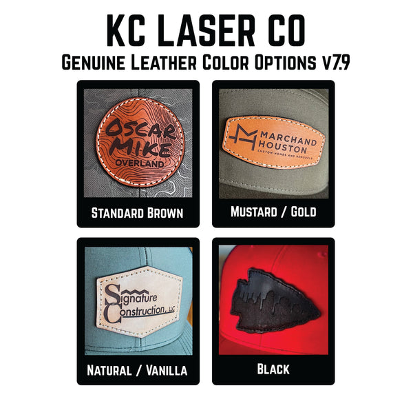 12 x Custom Leather Patches of Your Logo with Hydbond Adhesive