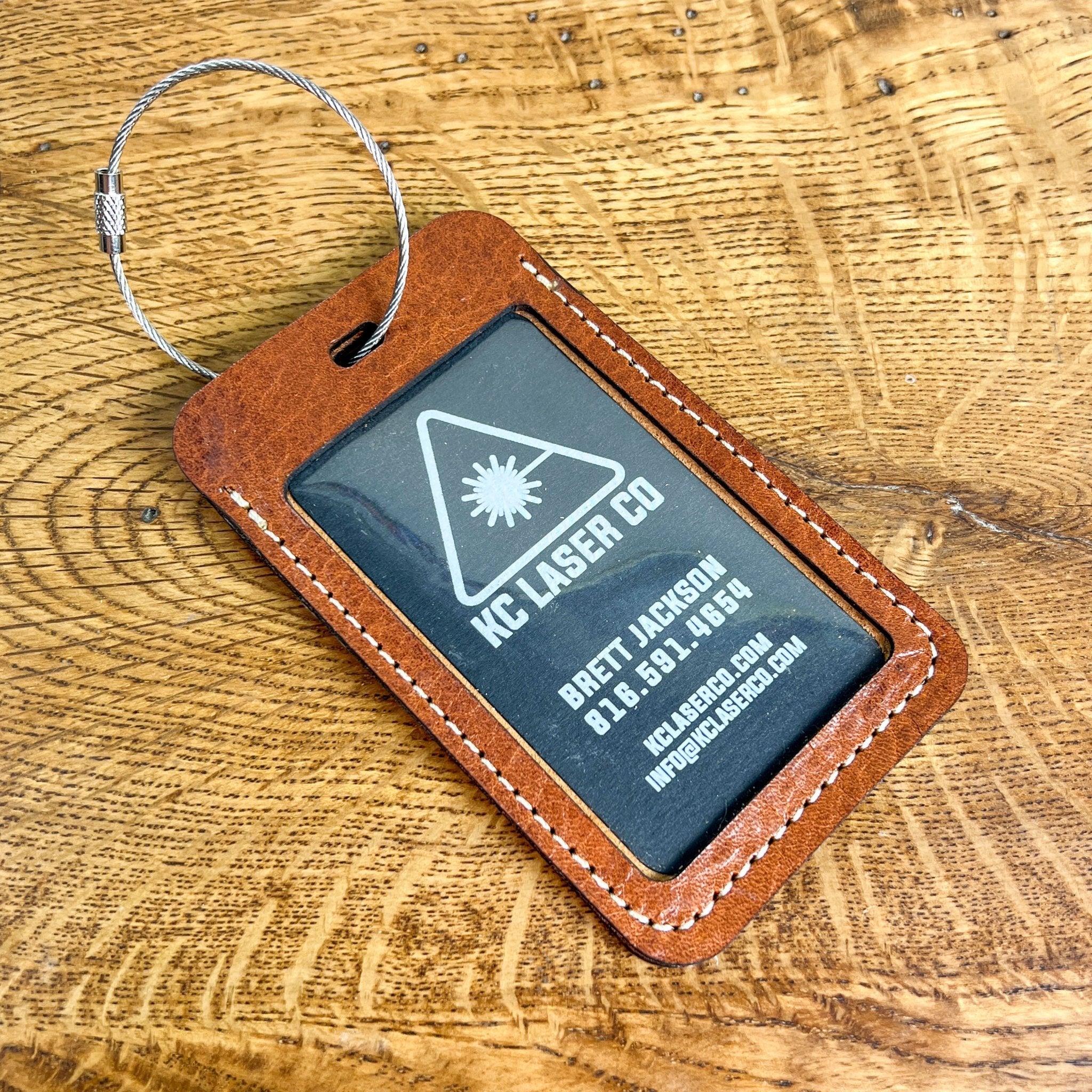 Genuine Leather Identification Tag