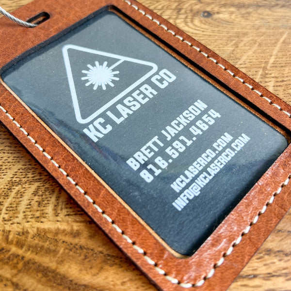 Genuine Leather Identification Tag